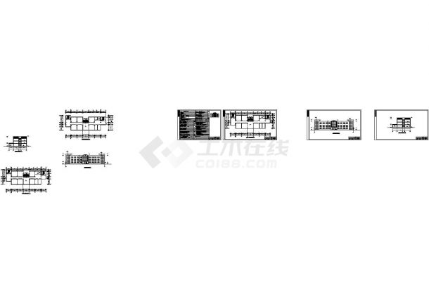 3264平米某三层框架结构教学楼建筑施工cad图(含计算书，毕业设计)-图一