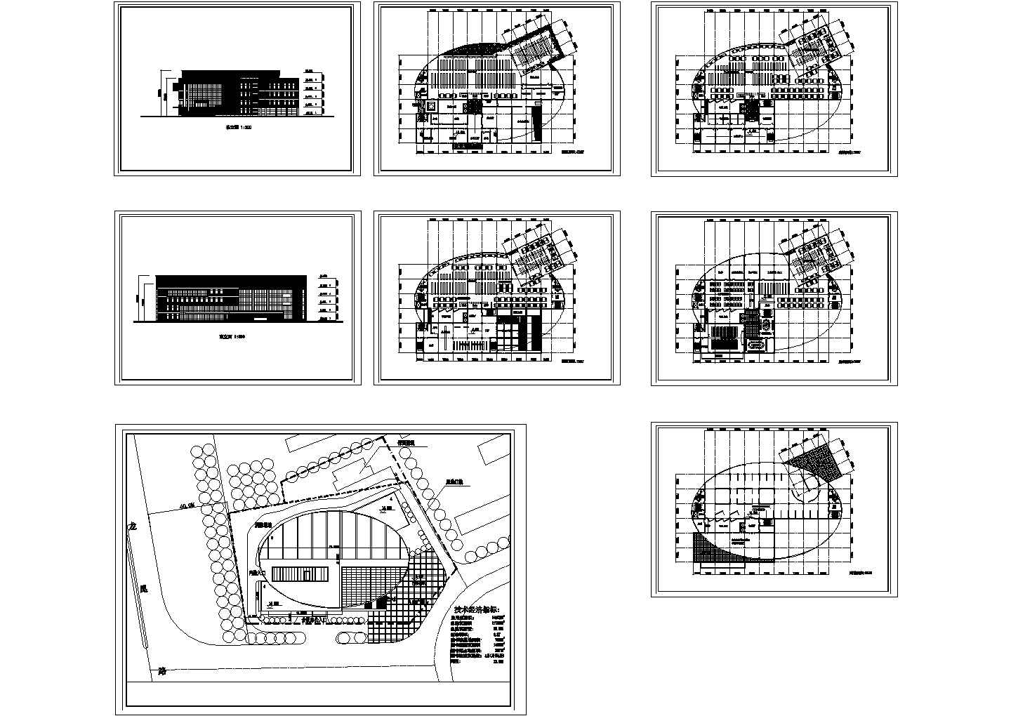 某学校五层图书馆建筑cad施工图设计（含总平面图，某甲级院设计）