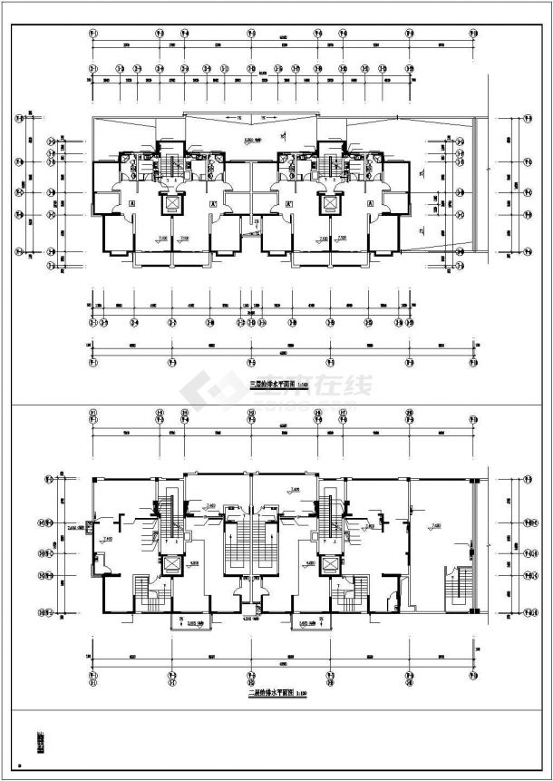 11层民居住宅楼全套给排水设计CAD图纸（含机房和储藏室层）-图二