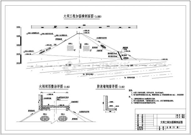 [四川]水库除险加固工程设计施工图(大坝 溢洪道 观测设施)-图二