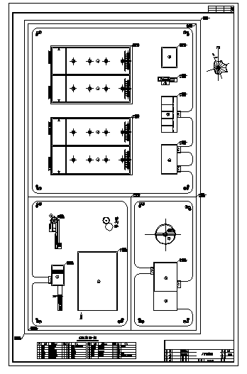 [河南]15000吨d污水处理厂工艺施工cad图，共十五张-图一