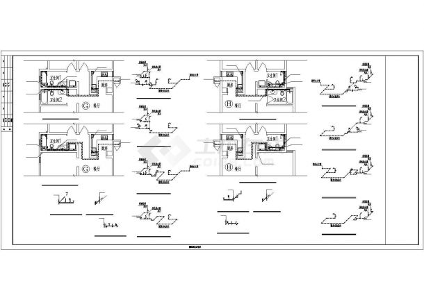 4100平米6层砖混结构住宅楼给排水设计CAD图纸（2套方案）-图一