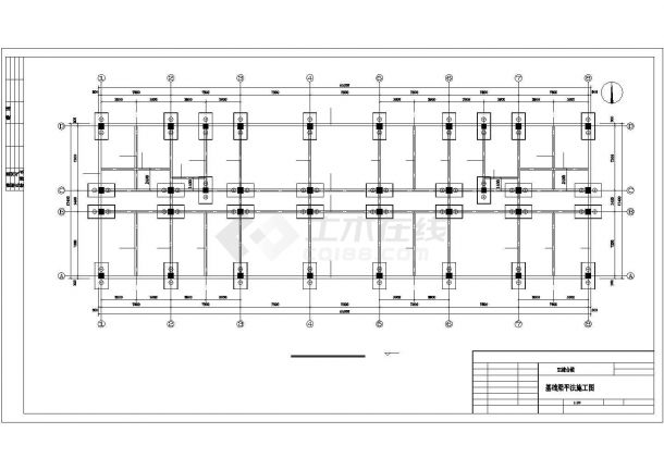 南京市某工厂2900平米3层框架结构办公楼结构设计CAD图纸-图一