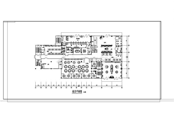 某415.7平方米星级宾馆中餐厅室内装修设计cad全套施工图（含设计说明）-图二