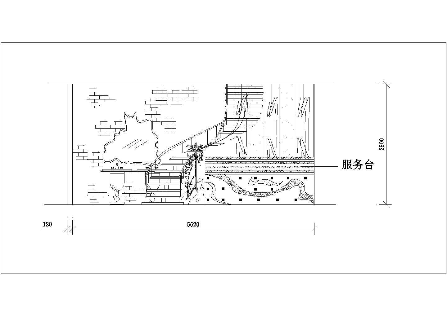 上海某商业街1200平米2层商务酒店全套装修施工CAD设计图纸
