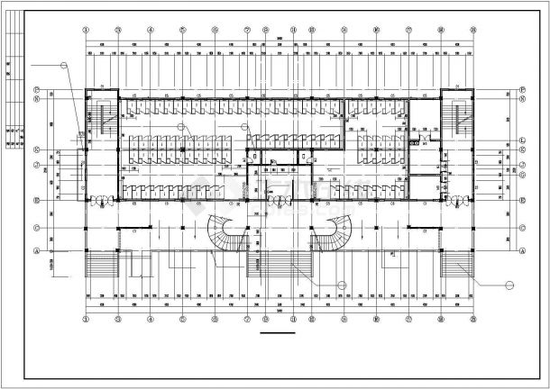 某大学4400平米四层框架结构学生食堂建筑CAD设计图纸（含地下层）-图一