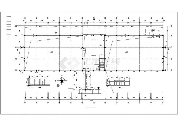 上海某大学4200平米单层钢框架结构体育馆建筑CAD设计图纸-图一
