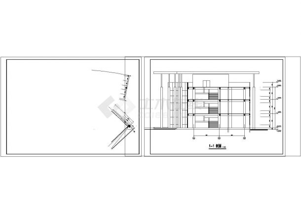 银川市某3层扇形结构大酒店建筑设计CAD图纸-图一