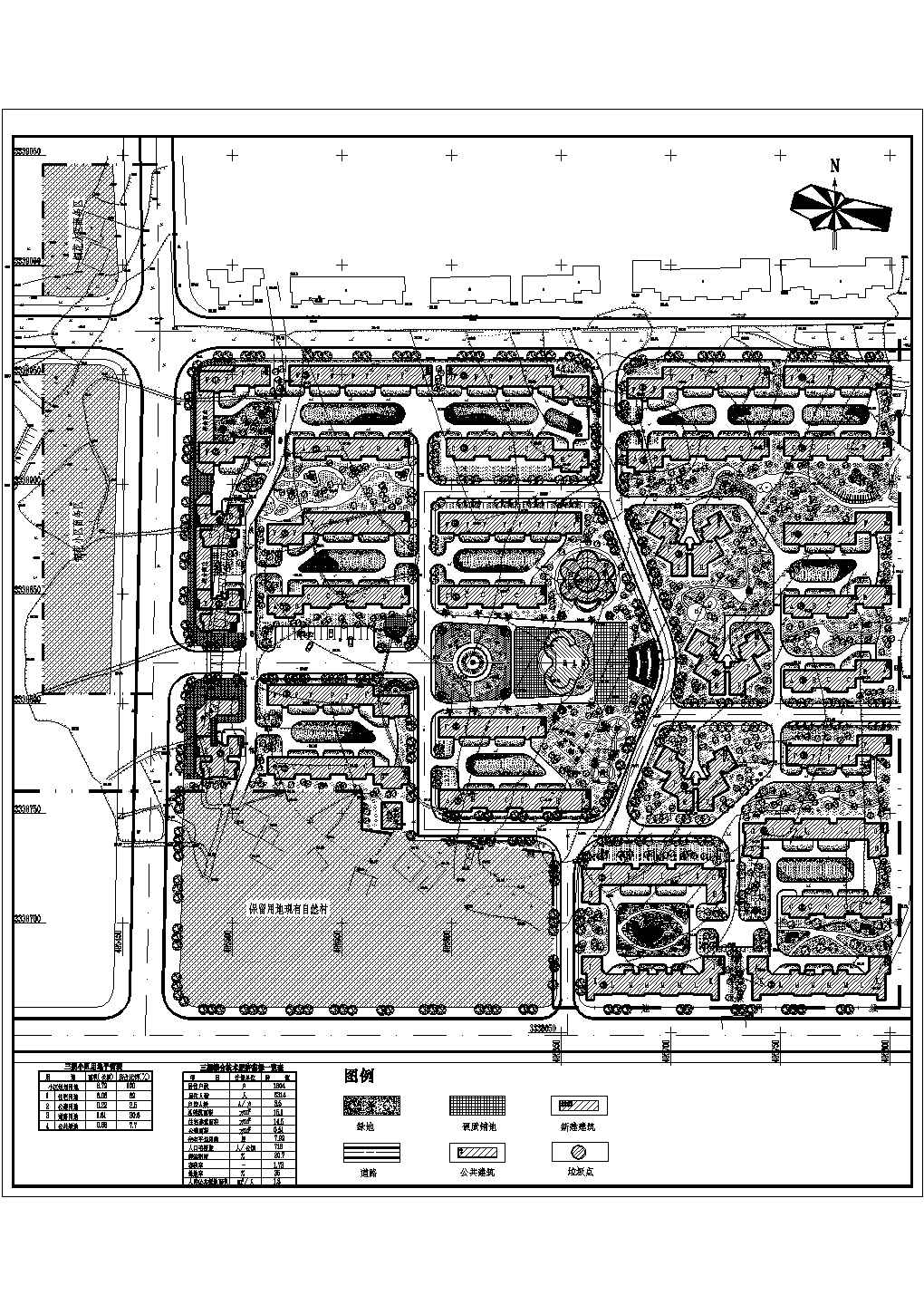 某地区小区园林绿化总规划设计施工详细方案CAD图纸