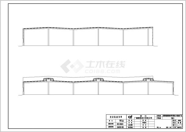 厂房设计_某公司车间一号厂房钢结构设计CAD图纸-图二