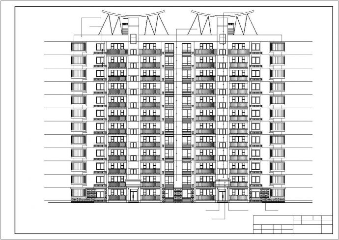 【某地】11层板式住宅楼建筑全套cad图，含效果图_图1