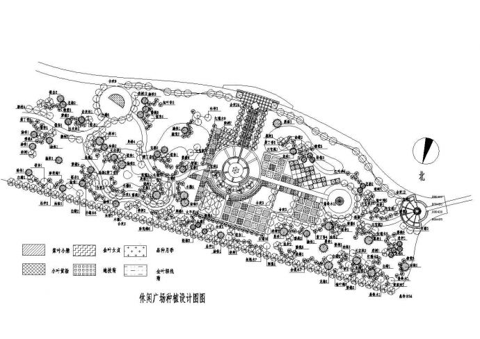 某市区高级小区绿化景观种植总规划设计施工详细方案CAD图纸_图1