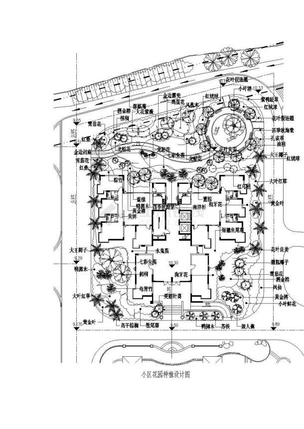 某市小区绿化种植景观总规划设计施工详细方案CAD图纸-图一