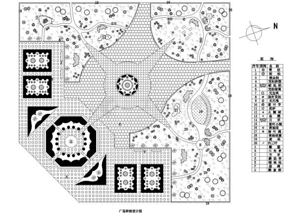某广场绿化景观种植总规划设计施工详细方案CAD图纸-图一
