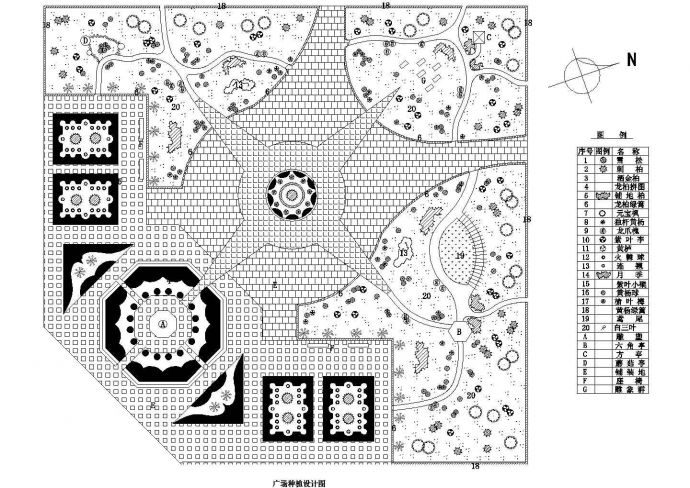 某广场绿化景观种植总规划设计施工详细方案CAD图纸_图1