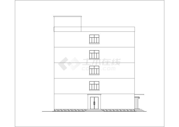 长沙市某公司3900平米左右五层框架结构办公楼建筑+结构设计CAD图纸-图一