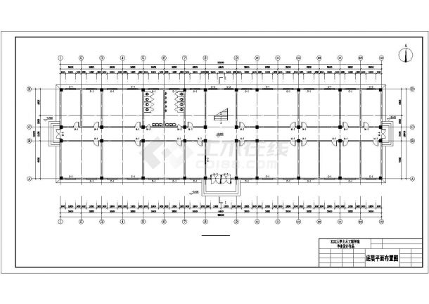 蚌埠市某单位4350平米五层钢混框架结构办公楼建筑设计CAD图纸-图二