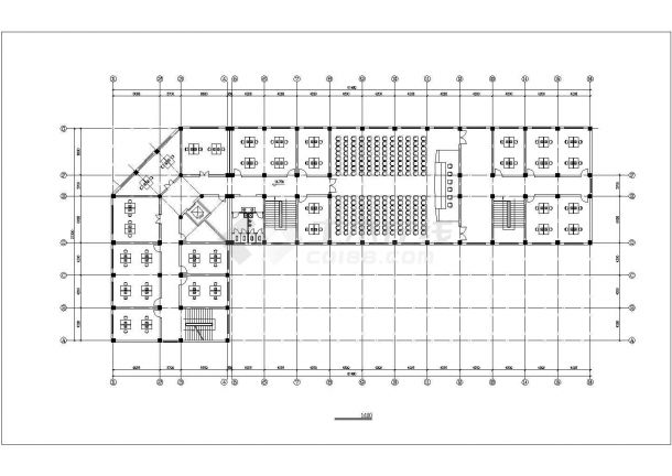 苏州某单位公司4700平米五层框架结构办公楼平立剖面设计CAD图纸-图二