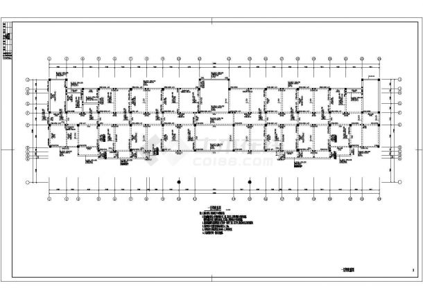 济南市某市政单位5千平米左右五层框架结构办公楼结构设计CAD图纸-图一