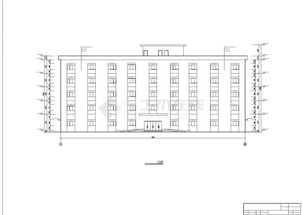 昆明市某企业单位5300平米6层钢框架结构办公楼建筑设计CAD图纸-图一