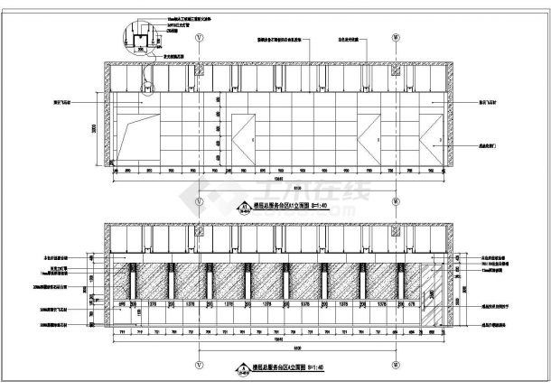 甲级医院4F装修施工图---４F楼层收款台.-图二