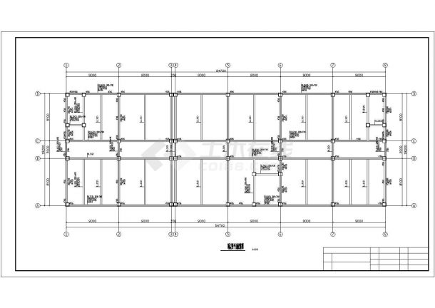 天津市某市政单位6200平米6层框架办公楼全套结构设计CAD图纸-图二