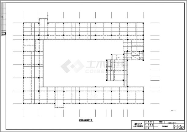 芜湖市某保险公司6千平米六层框架结构办公楼结构设计CAD图纸-图一