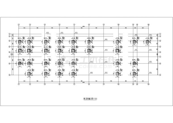 杭州某科技研究所8100平米8层框架办公楼结构设计CAD图纸-图二