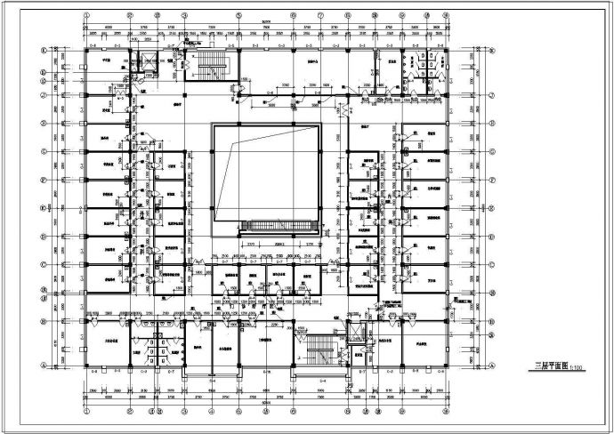 某医院建筑设计cad平面施工图_图1