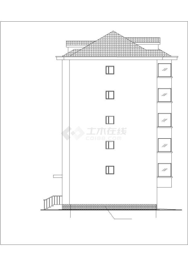 某小区4300平米左右五层砌体结构住宅楼建筑设计CAD图纸-图一