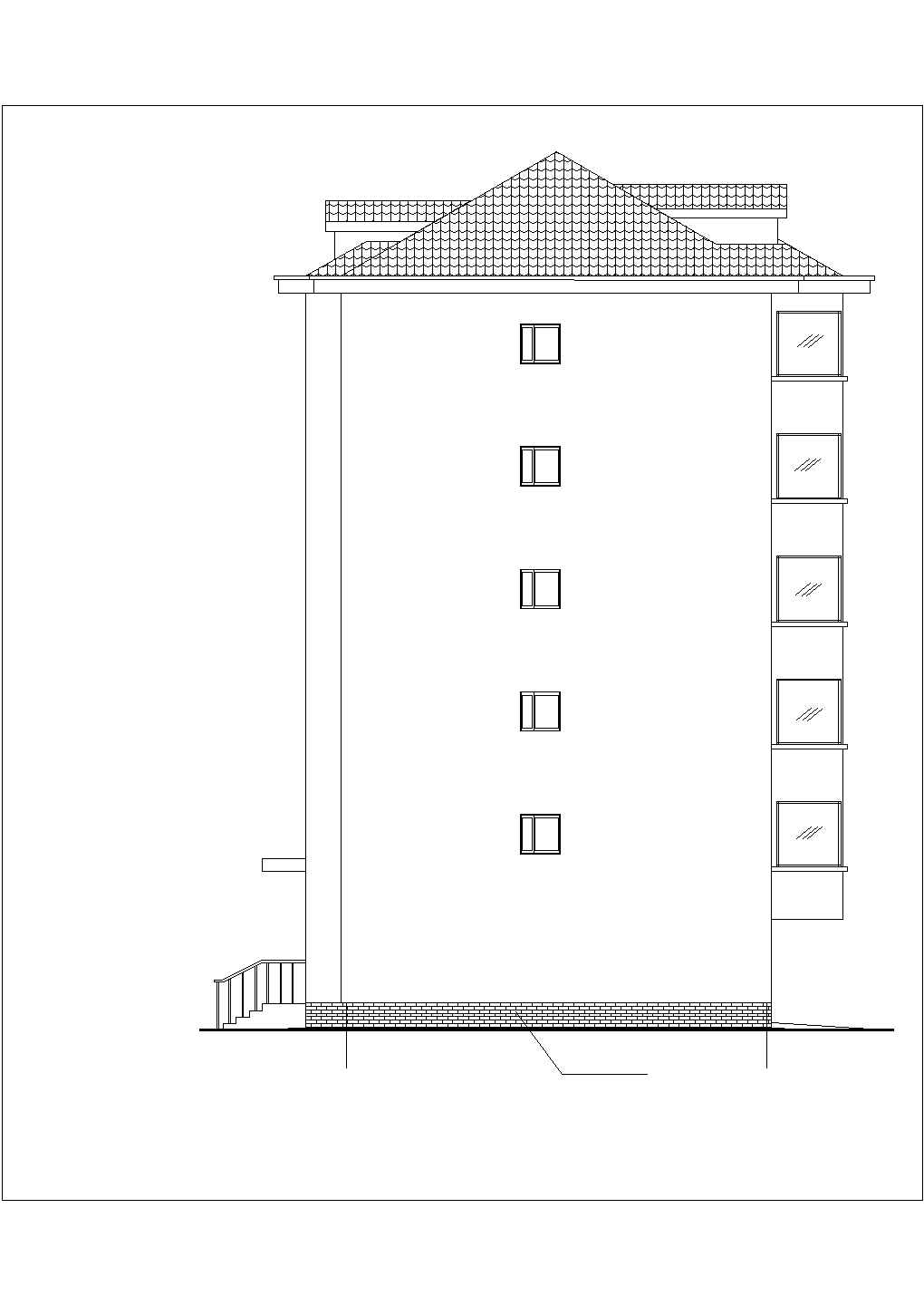 某小区4300平米左右五层砌体结构住宅楼建筑设计CAD图纸