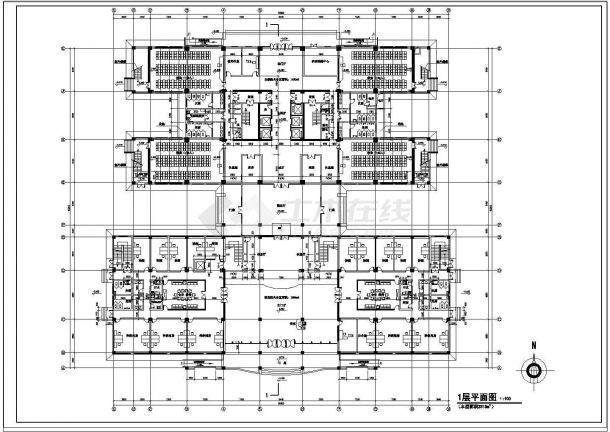 中国药大研究生实验楼建筑cad施工图-图一