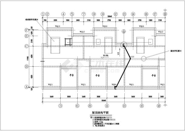 汉中市某小区3400平米6层砖混结构住宅楼结构设计CAD图纸-图一