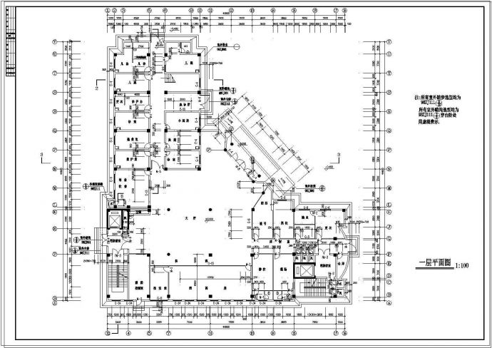 某地区医院建筑全套设计cad方案图_图1