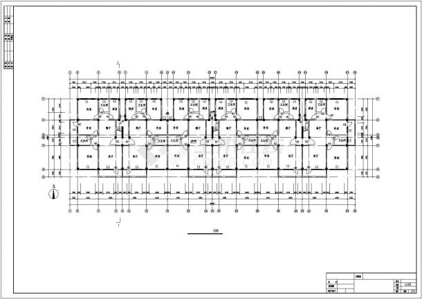 鹤岗市某小区6000平米6层框架结构住宅楼平立剖面设计CAD图纸-图一