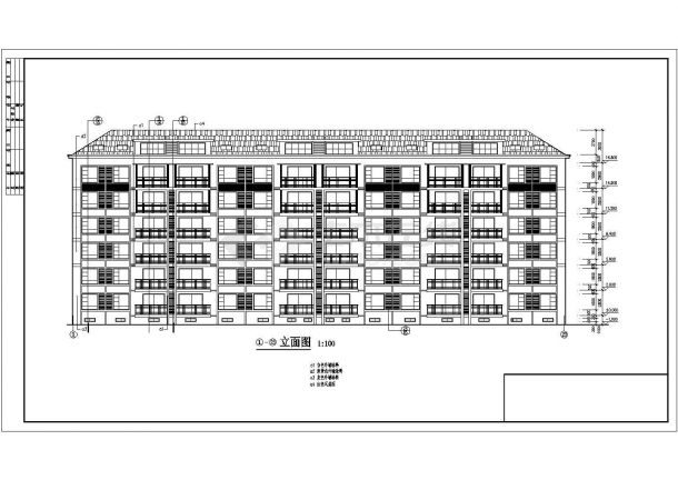 牡丹江市某小区3450平米左右6+1层框架结构住宅楼结构设计CAD图纸-图二