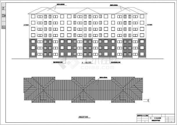 临沂市某小区4300平米7层框架结构住宅楼建筑设计CAD图纸-图一