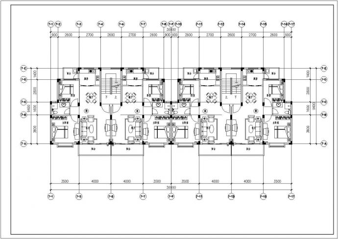 一梯2户住宅全套户型设计施工图_图1