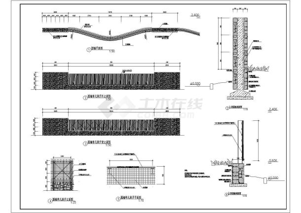 某市大型围墙景观设计详图-图一
