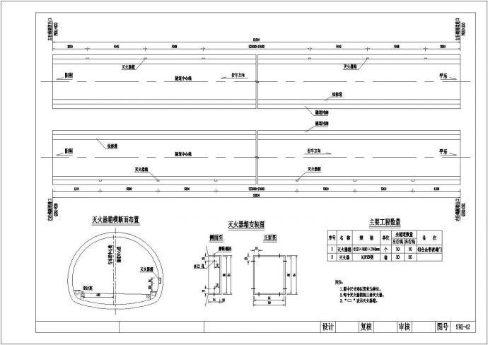分离式隧道灭火器箱布置节点详图设计_图1