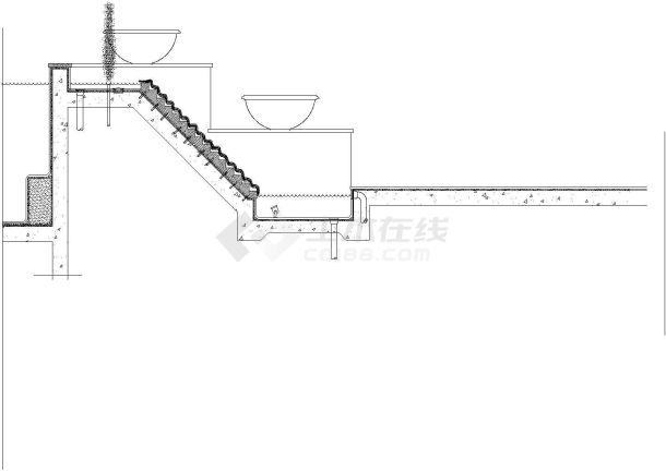 某小水景节点平立剖面CAD布置图-图一