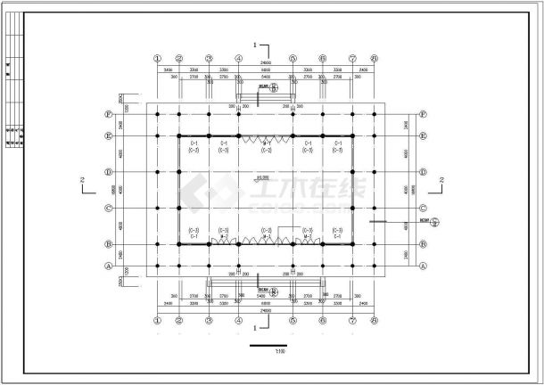 某地区金殿CAD建筑设计施工图纸-图二