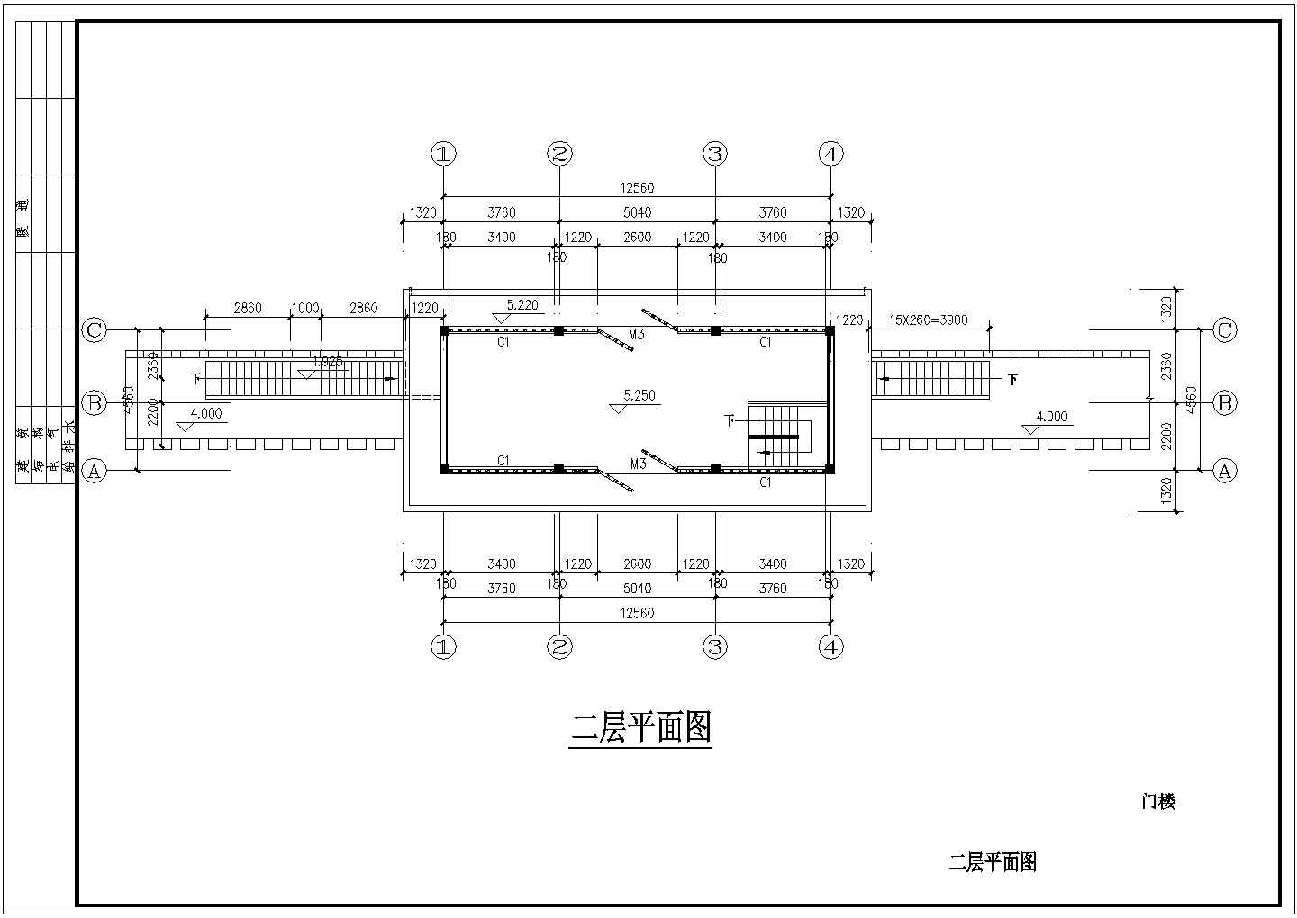 两层的山门建施设计CAD图