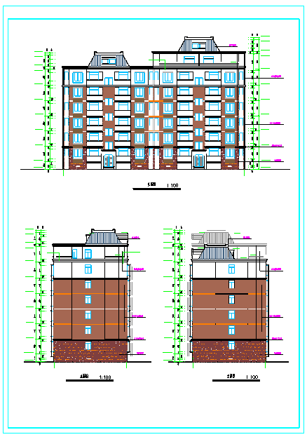 东方塞纳多层框架结构住宅建筑CAD全套建筑施工图纸（含设计说明）-图一