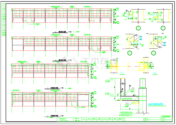 某两层框架钢结构电机公司设计CAD全套建筑施工图纸（含设计说明）-图一