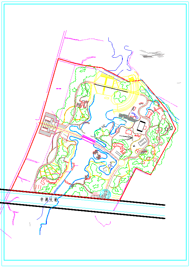 著名公园景观规划平面布置图设计CAD全套建筑施工图（含设计说明）_图1