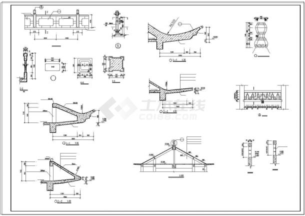 三层古建建筑cad设计大样图-图一