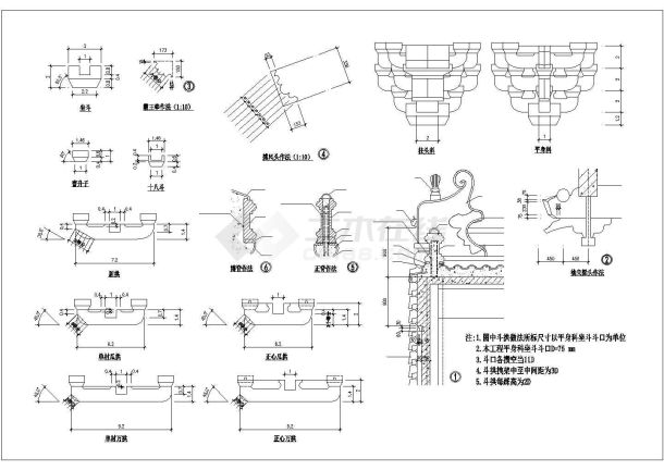 洗心禅寺天王殿建筑设计cad施工图纸-图二