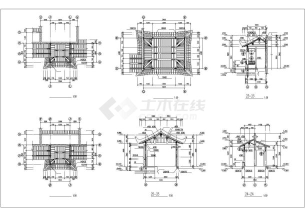 某地一套古建筑设计cad施工图-图二