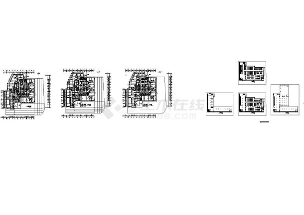 某三层砖混结构超市装修设计cad平面施工图（标注详细）-图二